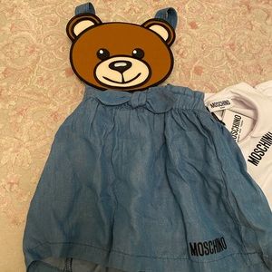 Moschino Bear Romper with collared white shirt